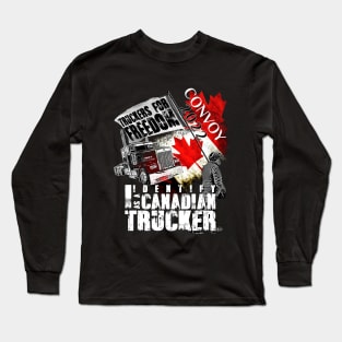 Canada Freedom Convoy 2022 Canadian Truckers Support flag Long Sleeve T-Shirt